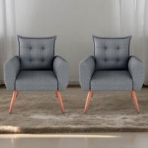 Jogo de Poltronas Decorativas Park Milenium Cinza Saturno