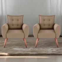 Jogo de Poltronas Decorativas Park Suede Bege Jogo de Poltronas Decorativas Park Suede Bege