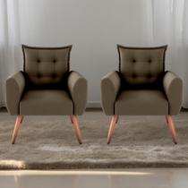 Jogo de Poltronas Decorativas Park Suede Cappuccino Jogo de Poltronas Decorativas Park Suede Cappuccino