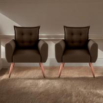 Jogo de Poltronas Decorativas Park Suede Marrom