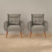 Jogo de Poltronas Decorativas Park Veludo Cappuccino