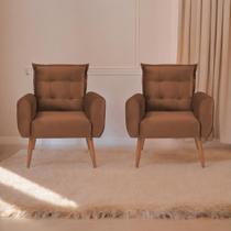 Jogo de Poltronas Decorativas Park Veludo Ferrugem