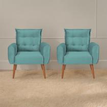 Jogo de Poltronas Decorativas Park Veludo Verde Menta