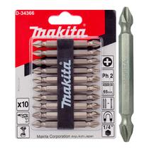 Jogo de Pontas Bits Phillips Magnetica PH2 65mm com 10 Peças Makita