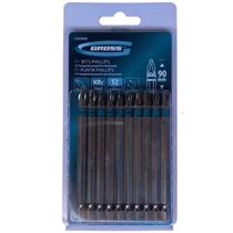 Jogo de Pontas Bits Phillips Magnetica PH2 90mm com 10 Peças Gross