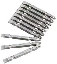 Jogo de Pontas Fenda e Phillips Parafusadeira Curto 7cm PH2