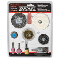 Jogo de pontas montadas e escovadas c/10pcs rocast