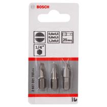 Jogo de Pontas para parafusar Bosch Fenda 25mm, 3 peças S0,6x4,5, S0,8x5,5, S1,2x8,0 Extra Hard Jogo de Pontas para parafusar Bosch Fenda 25mm, 3 peças S0,6x4,5, S0,8x5,5, S1,2x8,0 Extra Hard