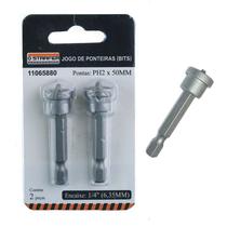 Jogo de Ponteira Phillips C/Limitador Para Gesso 2 Bits 50mm