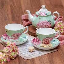 Jogo de Porcelana 2 Xicaras e 1 Bule - Capri