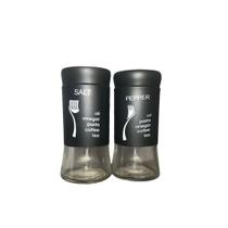 Jogo de porta condimento de vidro/aço inox 120 ml 02 peças - Etilux
