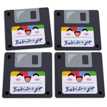 Jogo De Porta Copos Floppy Disk Disquetes Bebidas.zip - 4 Peças