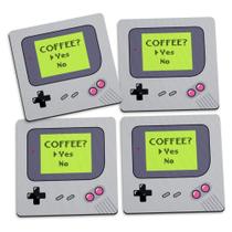 Jogo De Porta Copos Gamer Boy Coffee Yes - 4 Peças Jogo De Porta Copos Gamer Boy Coffee Yes - 4 Peças