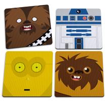Jogo de Porta Copos Geek Side Faces - 4 peças Jogo de Porta Copos Geek Side Faces - 4 peças