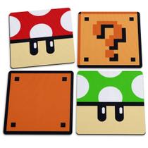 Jogo de Porta Copos Mushroons e Blocos (Mario World Game) - com 4 peças