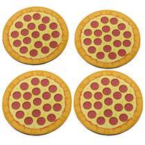 Jogo De Porta Copos Pizza Peperoni - 4 Peças Jogo De Porta Copos Pizza Peperoni - 4 Peças