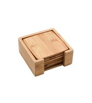 Jogo de Porta Copos Quadrado de Bambu 6pcs - Oikos
