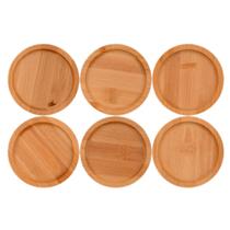 Jogo De Porta Copos Redondo Bambu 6 Peças E Suporte Jogo De Porta Copos Redondo Bambu 6 Peças E Suporte