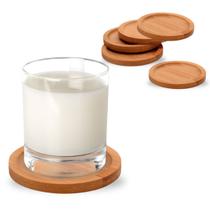 Jogo De Porta Copos Redondo Bambu 6 Peças