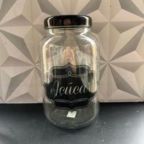 Jogo de pote de vidro para mantimentos grande açúcar arroz feijão preto com tampa de plastico kit conjunto potes aliment Jogo de pote de vidro para mantimentos grande açúcar arroz feijão preto com tampa de plastico kit conjunto potes aliment