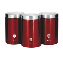 Jogo De Pote Inox 3 Pcs Vermelho Berlinger Ha