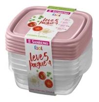 Jogo De Pote Plastico Sanremo 530Ml Tampa Rosa Jogo De Pote Plastico Sanremo 530Ml Tampa Rosa