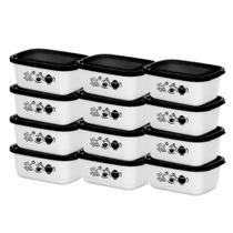 Jogo De Pote Porta Mantimentos Vasilhas Plásticas Marmita de Plástico 750 ML Kit com 12