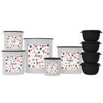 Jogo De Potes 9 Peças Para Mantimento Marmitas Fitness