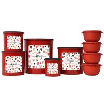 Jogo De Potes 9 Peças Para Mantimento Marmitas Fitness