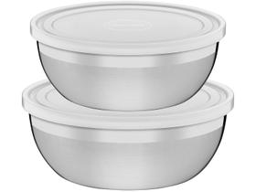 Jogo de Potes de Inox Tramontina com Tampa Jogo de Potes de Inox Tramontina com Tampa