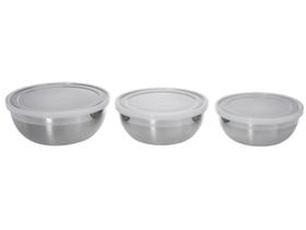 Jogo de Potes de Inox Tramontina com Tampa Redondo Freezinox 3 Peças