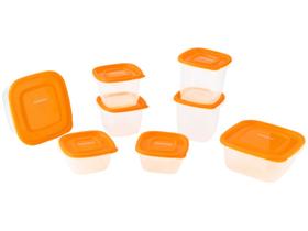 Jogo de Potes de Plástico Continental com Tampa Quadrado 41046088 8 Peças Jogo de Potes de Plástico Continental com Tampa Quadrado 41046088 8 Peças