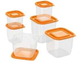 Jogo de Potes de Plástico Hermético Continental - com Tampa Quadrado 41046087 6 Peças