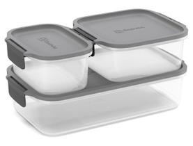 Jogo de Potes de Plástico Hermético Electrolux Retangular Experience 3 Peças