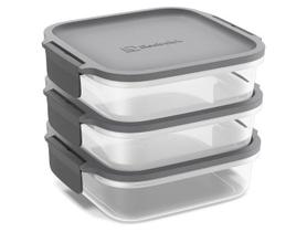 Jogo de Potes de Plástico Hermético Electrolux Retangular Experience 3 Unidades