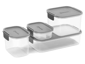 Jogo de Potes de Plástico Hermético Electrolux Retangular Experience 4 Peças