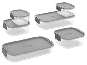 Jogo de Potes de Plástico Hermético Electrolux Retangular Experience 6 Peças