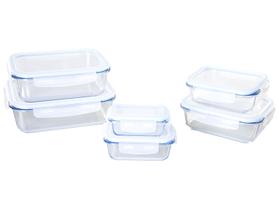 Jogo de Potes de Vidro Brinox com Tampa Retangular Lock & Stock 6 Peças Jogo de Potes de Vidro Brinox com Tampa Retangular Lock & Stock 6 Peças