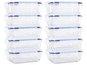 Jogo de Potes de Vidro Brinox com Tampa Retangular Lock & Stock 640ml 10 Peças Jogo de Potes de Vidro Brinox com Tampa Retangular Lock & Stock 640ml 10 Peças