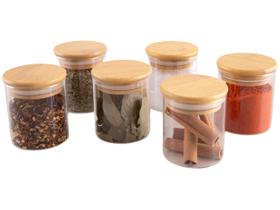 Jogo de Potes de Vidro Brinox Redondo 180ml Ekko Lock & Stock 6 Peças