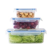 Jogo de potes de vidro herméticos Lock azul 03 peças Jogo de potes de vidro herméticos Lock azul 03 peças