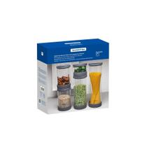 Jogo De Potes De Vidro Herméticos Tramontina Purezza Em Borosilicato Com Tampa