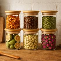 Jogo de Potes de Vidro Redondo 180ml Ekko Lock & Stock 6 Peças