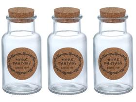 Jogo de Potes Hauskraft com Tampa Redondo 280ml Bergamo 3 Peças