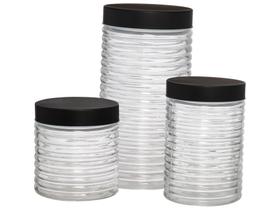 Jogo de Potes Hauskraft com Tampa Redondo Fontana 3 Peças Jogo de Potes Hauskraft com Tampa Redondo Fontana 3 Peças