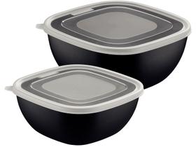 Jogo de Potes Hermético Tramontina com Tampa Quadrado 2L e 4L Burger 2 Peças Jogo de Potes Hermético Tramontina com Tampa Quadrado 2L e 4L Burger 2 Peças