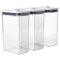 Jogo de Potes Herméticos Oxo POP 3pçs Acrílico Transparente 2,6 Litros Vedação Perfeita Originais Jogo de Potes Herméticos Oxo POP 3pçs Acrílico Transparente 2,6 Litros Vedação Perfeita Originais