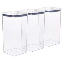 Jogo de Potes Herméticos Oxo POP 3pçs Transparente 2 Litros Vedação Perfeita Original Jogo de Potes Herméticos Oxo POP 3pçs Transparente 2 Litros Vedação Perfeita Original
