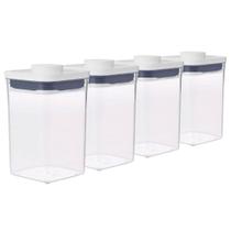 Jogo de Potes Herméticos Oxo POP 4pçs Acrílico Transparente 1 Litro Vedação Perfeita Originais