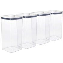 Jogo de Potes Herméticos Oxo POP 4pçs Acrílico Transparente 2 Litros Vedação Perfeita Originais Jogo de Potes Herméticos Oxo POP 4pçs Acrílico Transparente 2 Litros Vedação Perfeita Originais